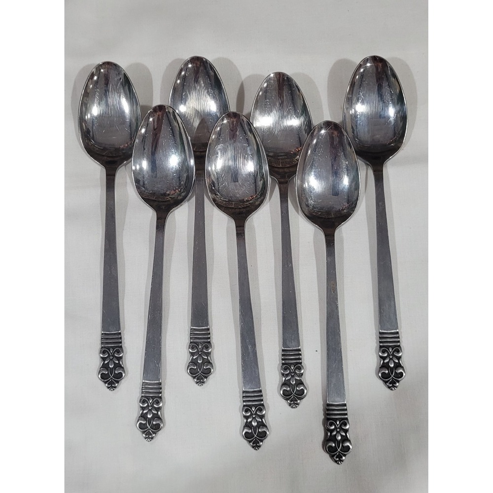 Vintage Cambridge Stainless Steel Japan 8 Spoons Flatware used
